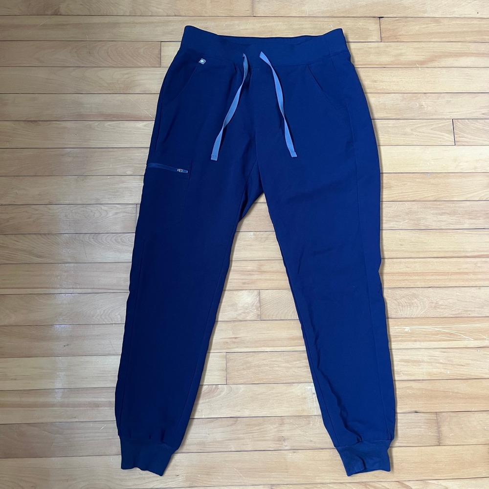 FIGS Technical Collection Navy Blue Jogger Scrub Pants Womens Small Drawstring